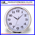 Silver Frame Logo Printing Round Plastic Wall Clock (Item22)